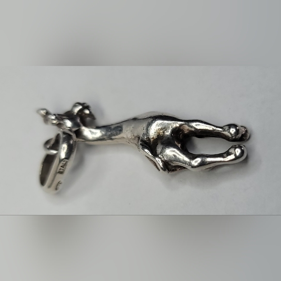 Giraffe Italian Made Sterling Silver Charm Pendant - Picture 4 of 5